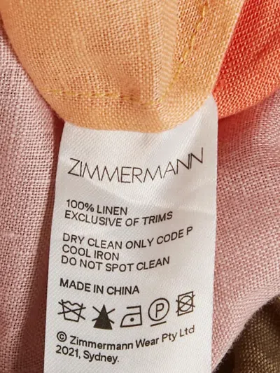 Pre-owned Zimmermann Linen Striped Top And Skirt Set