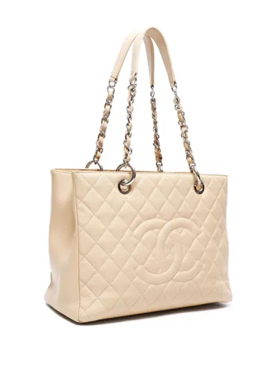 Pre-owned Chanel 2012-2013 Grand Shopping Tote Bag In Neutral