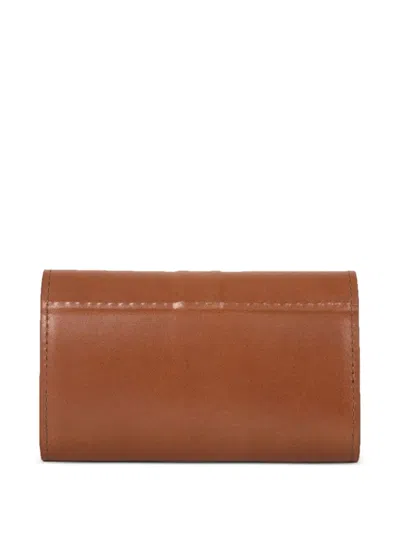 Miharayasuhiro Embossed-leather Key Case In Brown