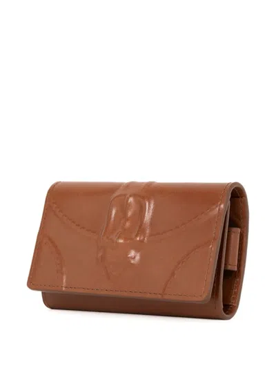 Miharayasuhiro Embossed-leather Key Case In Brown