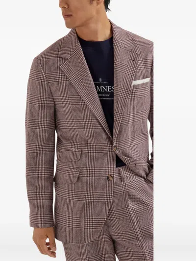 Brunello Cucinelli Deconstructed Cavallo Blazer In Burgundy