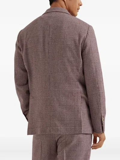 Brunello Cucinelli Deconstructed Cavallo Blazer In Burgundy