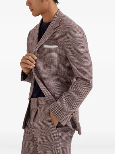 Brunello Cucinelli Deconstructed Cavallo Blazer In Burgundy