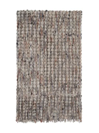 Brunello Cucinelli Metallic-detail Bobble Scarf In Gold