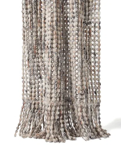 Brunello Cucinelli Metallic-detail Bobble Scarf In Gold