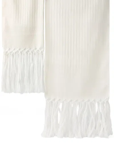 Brunello Cucinelli Chevron-pattern Towels (set Of Two) In White