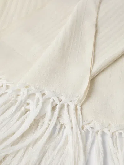 Brunello Cucinelli Chevron-pattern Towels (set Of Two) In White