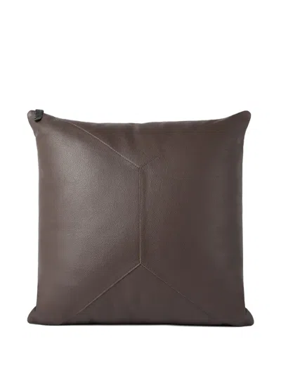 Brunello Cucinelli Leather Cushion (40cmx40cm) In Brown