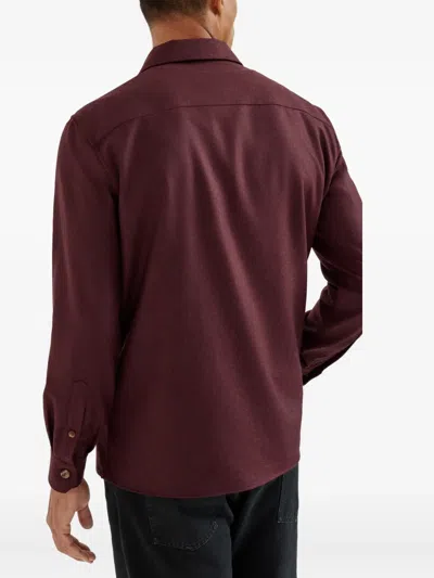 Brunello Cucinelli Long Sleeve Shirt Featuring Chest Pockets In Purple