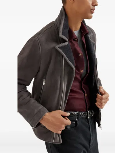 Brunello Cucinelli Long Sleeve Shirt Featuring Chest Pockets In Purple