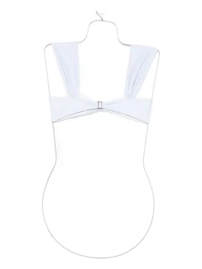 Roberta Einer Floral-appliqué Bikini Top In Blue