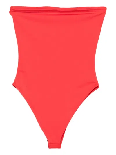 Roberta Einer Strapless Swimsuit In Red