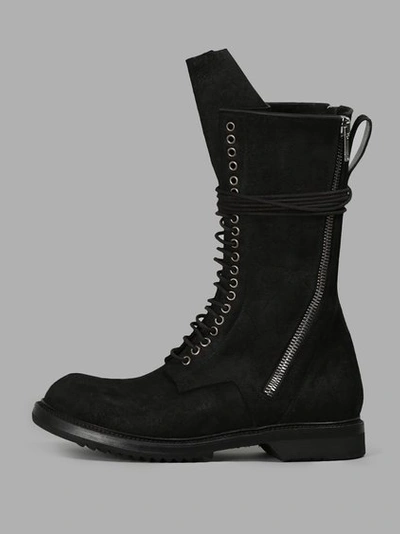 Shop Rick Owens Men's Black Army Boots