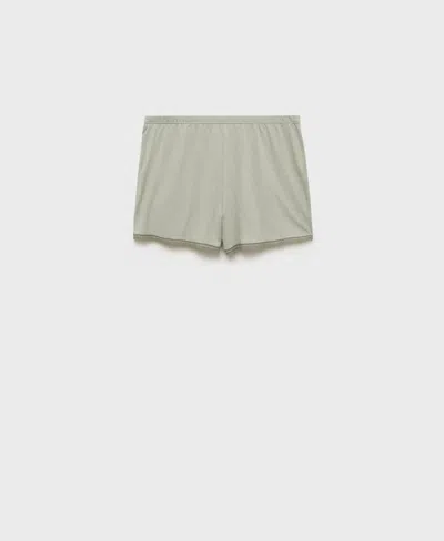 Mango Women's Lace Contrast Cotton Pajama Shorts