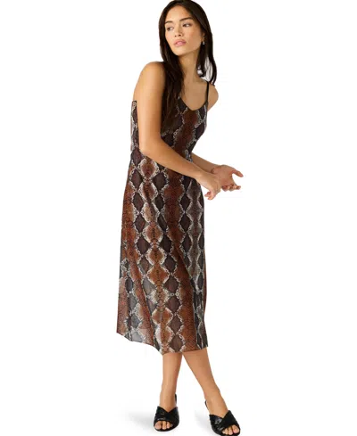Steve Madden Scarlet Print Slipdress In Brown