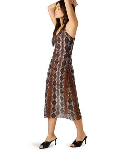 Steve Madden Scarlet Print Slipdress In Brown
