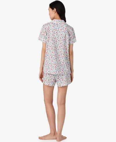 Ralph Lauren Petite Short Sleeve Notch Collar Boxer Pajama Set