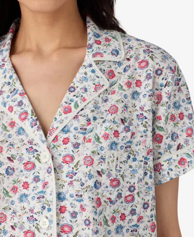 Ralph Lauren Petite Short Sleeve Notch Collar Boxer Pajama Set