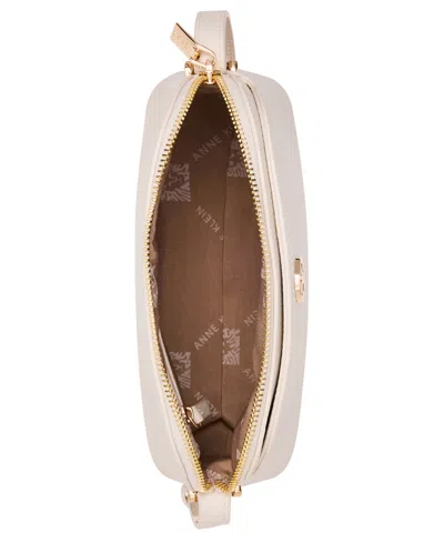 Anne Klein Dome Zip Top Detachable Card Case Crossbody Bag In Neutral
