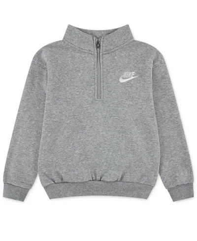 Nike Toddler & Little Kids Neutral Quarter-zip Long-sleeve Top In Gray