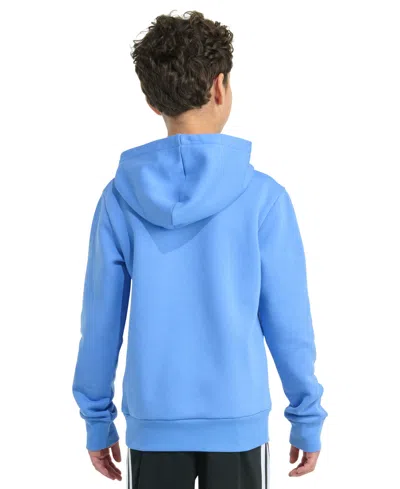 Adidas Originals Big Boys Long-sleeve Essential Big Logo Fleece Pullover Hoodie In Blue