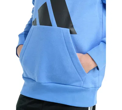 Adidas Originals Big Boys Long-sleeve Essential Big Logo Fleece Pullover Hoodie In Blue