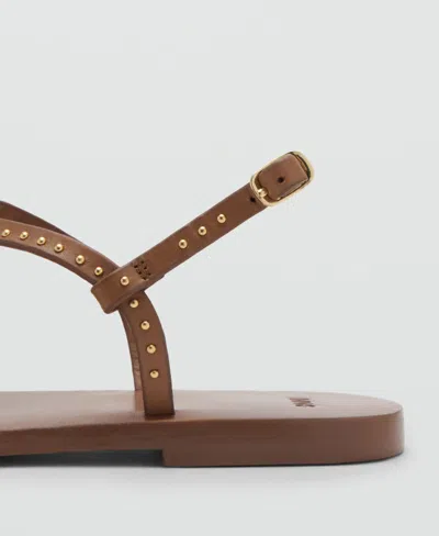 Mango Women's Mini Studs Leather Sandals
