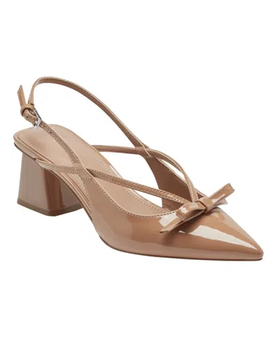 Marc Fisher Women's Laily Block Heel Slingback Pumps In Brown
