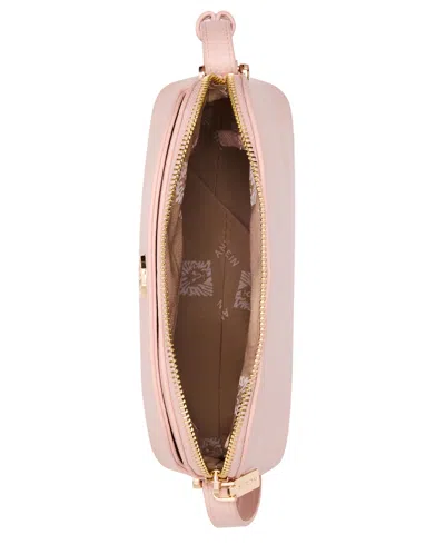 Anne Klein Dome Zip Top Detachable Card Case Crossbody Bag In Pink