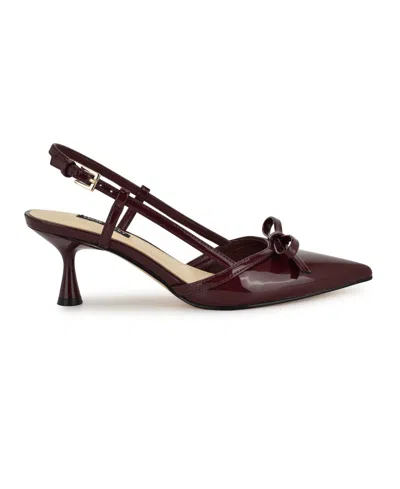 Nine West Reega Slingback Pointed Toe Pump In Red