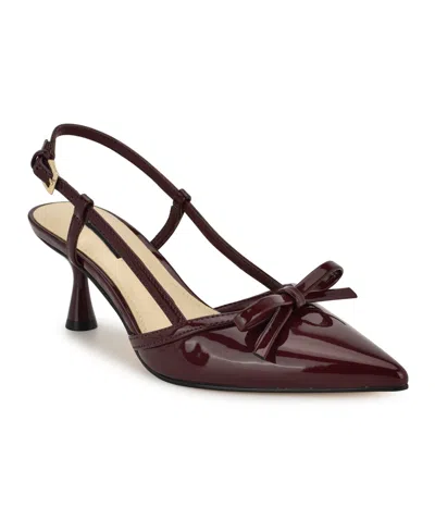 Nine West Reega Slingback Pointed Toe Pump In Red