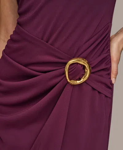Donna Karan New York Side Buckle Detail Sheath Midi Dress In Purple
