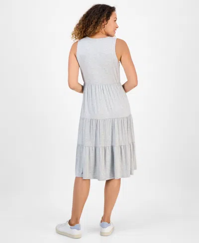 Style & Co Petite V-neck Tiered Sleeveless Midi Dress, Exclusively At Macy's