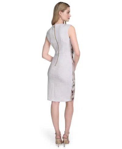 Calvin Klein Women's Sleeveless Scuba Sheath Dress In Multi