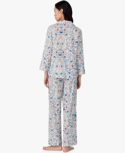 Ralph Lauren Petite Notch Collar Ankle Pants Pajama Set