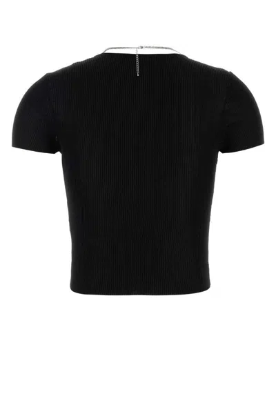 Alexander Wang Ribbed Texture V Neck Chain Detail Top