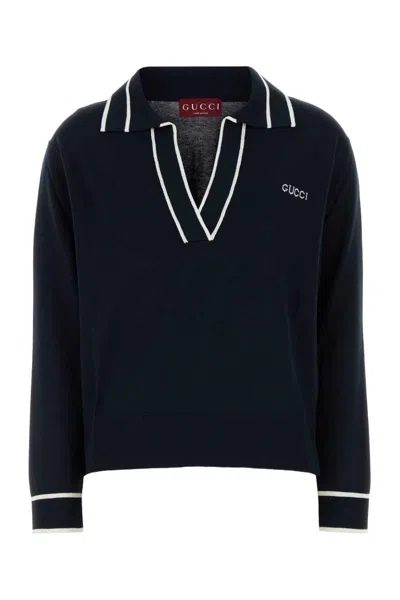 Gucci Striped Intarsia-knit Silk And Cotton-blend Sweater