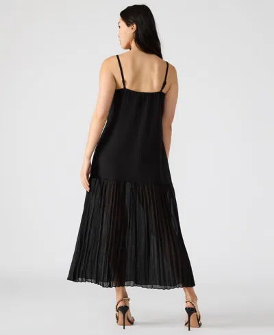 Steve Madden Ember Pleat Hem Sleeveless Maxi Dress In Black