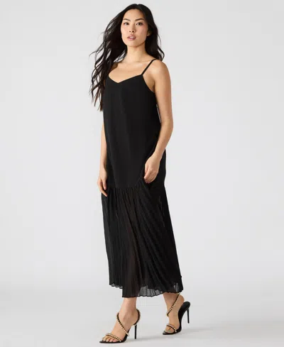 Steve Madden Ember Pleat Hem Sleeveless Maxi Dress In Black