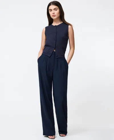 French Connection Cosysoft Knit Vest In Blue