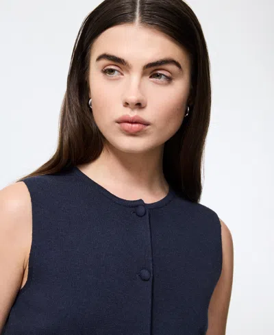 French Connection Cosysoft Knit Vest In Blue