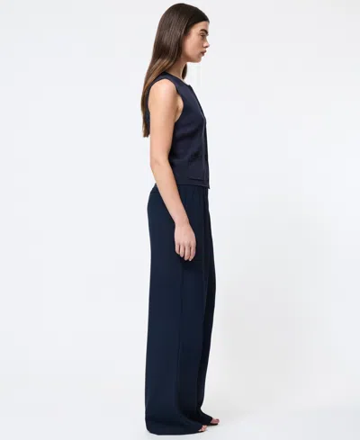 French Connection Cosysoft Knit Vest In Blue