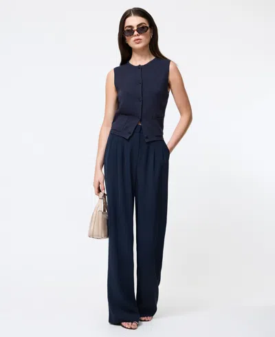 French Connection Cosysoft Knit Vest In Blue