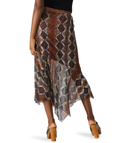 Steve Madden Lacie Snakeskin Print Midi Skirt