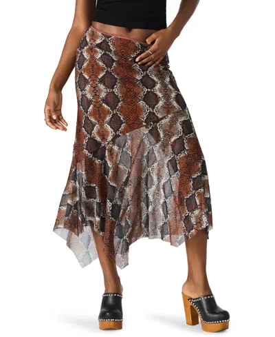 Steve Madden Lacie Snakeskin Print Midi Skirt