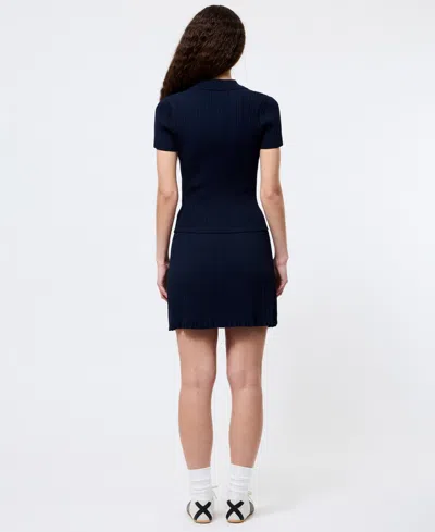 French Connection Crinkle Knit Slim Polo