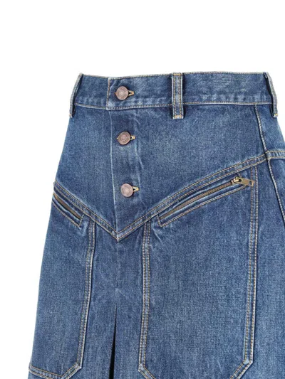 Chloé A-line Silhouette Midi Length Skirt In Blue