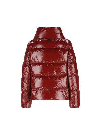 Herno Zipped Hooded Down Jacket In Red