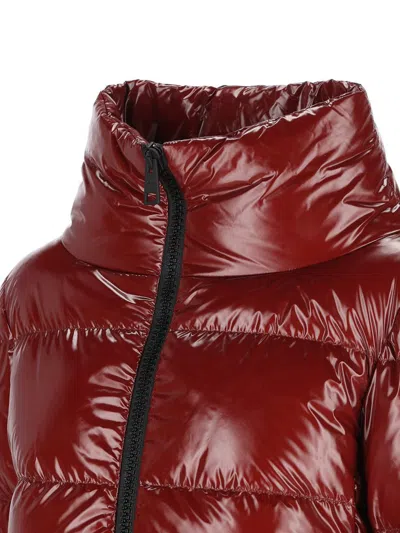 Herno Zipped Hooded Down Jacket In Red