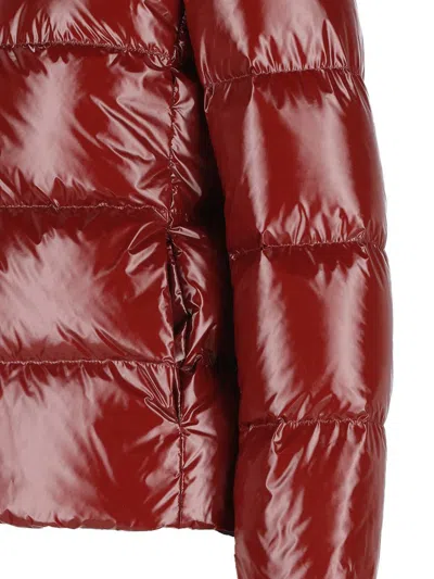 Herno Zipped Hooded Down Jacket In Red